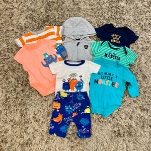 Toddler Boys Monster Themed Bundle Set - Size 3M